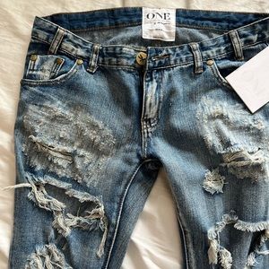 ONE cobain trashed freebird jeans Brand new with tags